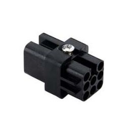 Insert femelle à sertir 7P+T 10A 250V noir gabarit 21.21