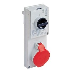 Prise ver 220V 16A 2P+T IP44 thermoplastique