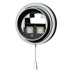 Bouche aluminium d'extraction thermomodulante gaz. 20/75m3/h. D 118 mm