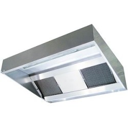 Hotte statique extra-plate, hauteur 40 cm, longueur 3,5 m, visière 1 m