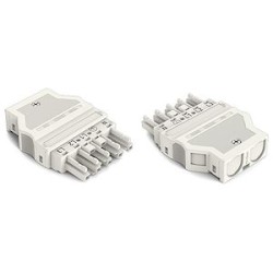 Connecteur femelle 5 pôles avec décharge de traction / Blanc