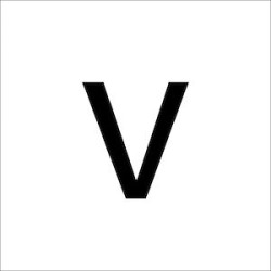 Chiffres en film plastique H 100 mm, Lettre minuscule v