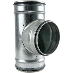 Té équerre à 90° en acier galvanisé, à joints, D 200/125 mm