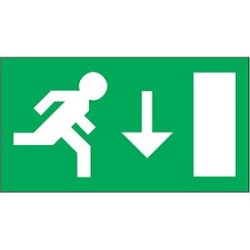 Etiquette pour boitier E-F (240 x 130) : Picto Flèche Verticale (bas)