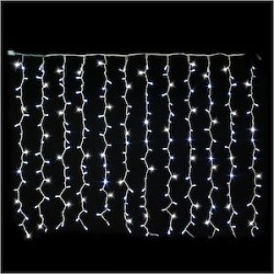 MASTER-Rideau droit, H.1,50xL.2,00m, caps Ø8mm, 240 LED blanc pét, 230V