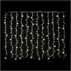 MASTER-Rideau droit, H.1,50xL.2,00m, caps Ø8mm, 240 LED blanc chaud pét, 230V