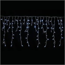 AUTHENTIC-Rideau stalactite, H.0,80xL.4,50m, caps Ø8mm, 280 LED blanc pét