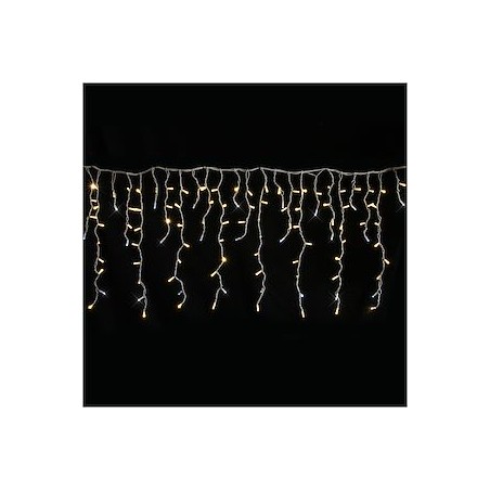 AUTHENTIC-Rideau stalactite, H.0,80xL.4,50m, caps Ø8mm, 280 LED blanc chaud pét
