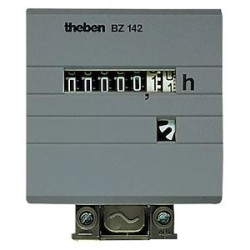 Compteur horaire 230V, façade 48x48 mm avec socle pour montage rail DIN